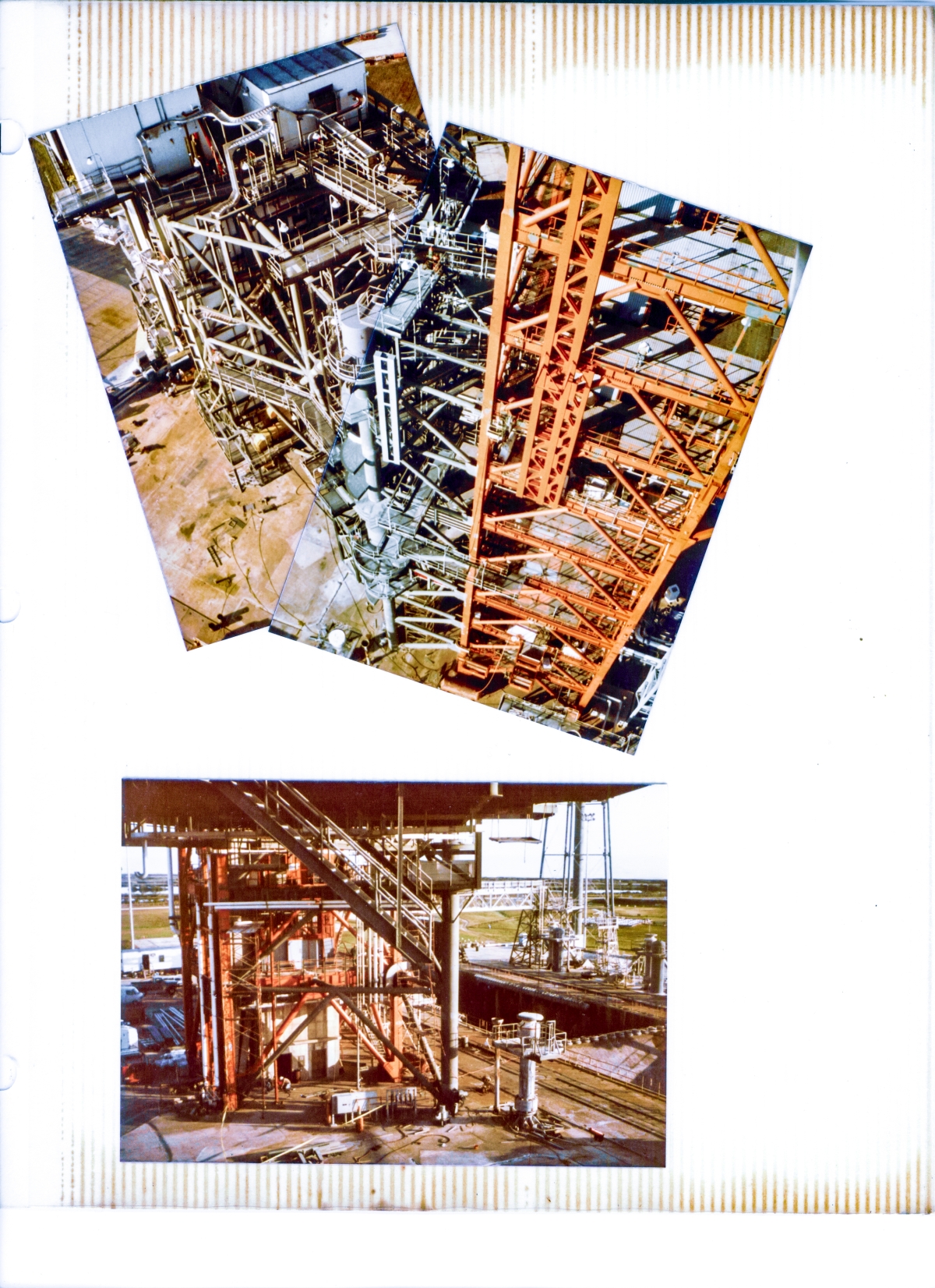 Breathtaking views, suspended above the structures of Space Shuttle Launch Complex 39-B, Kennedy Space Center, Florida.